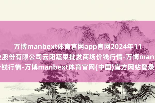万博manbext体育官网app官网2024年11月30日陕西泾云当代农业股份有限公司云阳蔬菜批发商场价钱行情-万博manbext体育官网(中国)官方网站登录入口