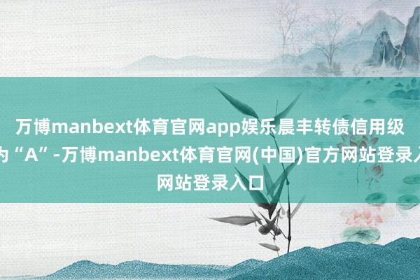 万博manbext体育官网app娱乐晨丰转债信用级别为“A”-万博manbext体育官网(中国)官方网站登录入口