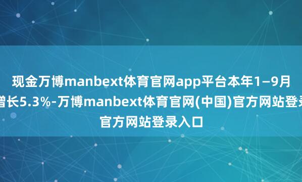 现金万博manbext体育官网app平台本年1—9月连续增长5.3%-万博manbext体育官网(中国)官方网站登录入口
