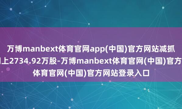 万博manbext体育官网app(中国)官方网站减抓公司股份不朝上2734.92万股-万博manbext体育官网(中国)官方网站登录入口